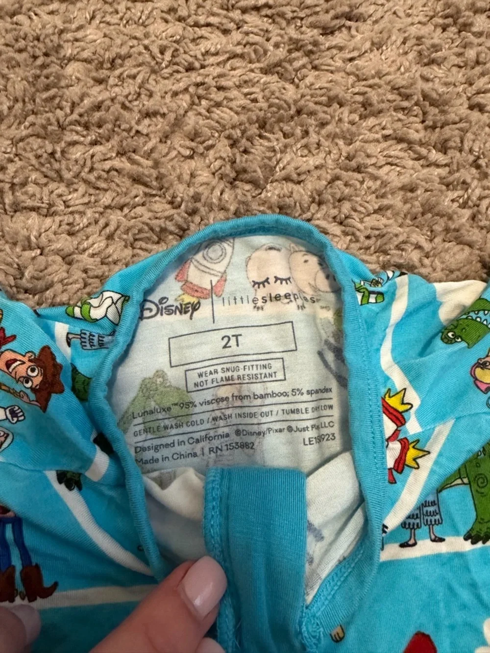 Little Sleepies Bamboo Blue Toy Story Zippy